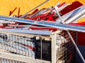 Scrap metal in a container Royalty Free Stock Photo