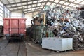 Scrap metal with goods waggon