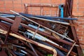 Scrap metal. Scrap. Mountains of metal trash. Waste of human activity. Royalty Free Stock Photo