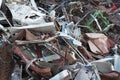 Scrap metal in a stack Royalty Free Stock Photo