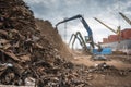 Scrap metal transshipment port. Royalty Free Stock Photo