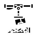 scrap metals from e waste pollution glyph icon vector illustration Royalty Free Stock Photo