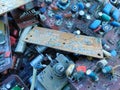 Scrap of old printed circuit boards from old electronics