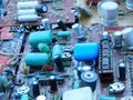 Scrap of old printed circuit boards from televisions and radios