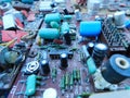 Scrap of old printed circuit boards from televisions and radios