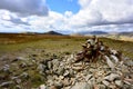 Scrap rusty metal in the cairn on Harter Fell Royalty Free Stock Photo