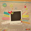 Scrap template of vintage design with photo frame