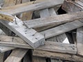 Scrap Wood with Nails. Royalty Free Stock Photo