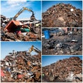 Scrap yard collage Royalty Free Stock Photo