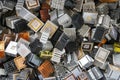 Scrap yard electronic waste for recycling with selective focus.