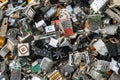 Scrap yard electronic waste for recycling with selective focus.