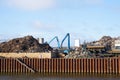 Scrap yard in the industrial port on the banks of the Elbe in Magdeburg Royalty Free Stock Photo