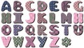 Scrapbook alphabet on white background Royalty Free Stock Photo