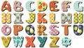 Scrapbook alphabet on white background Royalty Free Stock Photo