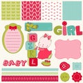 Scrapbook Baby Girl Set Royalty Free Stock Photo