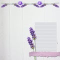 Lavender Floral Scrapbook Background with White Wood #4