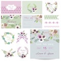 Scrapbook Design Elements for Baby Shower Royalty Free Stock Photo