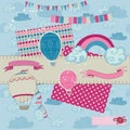 Scrapbook Design Elements - Party, Balloons Royalty Free Stock Photo