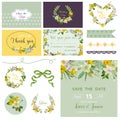 Scrapbook Design Elements - Wedding Spring Flower Theme Royalty Free Stock Photo