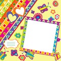 Scrapbook with doodle elements and place for your picture Royalty Free Stock Photo