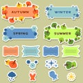 Scrapbook elements stickers four seasons Royalty Free Stock Photo