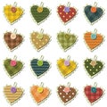 Scrapbook hearts on white background Royalty Free Stock Photo