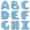 Scrapbook letters og alphabet on white background Royalty Free Stock Photo