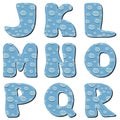 Scrapbook letters og alphabet on white background Royalty Free Stock Photo