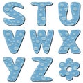 Scrapbook letters og alphabet on white background Royalty Free Stock Photo