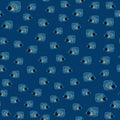 Scrapbook random seamless fauna aqua pattern with random little butterfly fish ornament. Blue palette