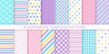 Scrapbook seamless pattern. Vector illustration. Geometric pastel prints