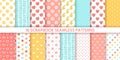 Scrapbook seamless pattern. Vector illustration. Baby shower pastel backgrounds