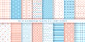 Scrapbook seamless pattern. Vector illustration. Baby shower pastel prints