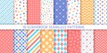 Scrapbook seamless pattern. Vector illustration. Geometric colorful prints