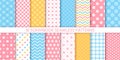 Scrapbook seamless pattern. Vector illustration. Geometric pastel prints