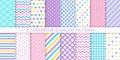 Scrapbook seamless pattern. Vector illustration. Geometric pastel prints Royalty Free Stock Photo