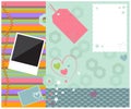 Scrapbook template layout colorful pretty