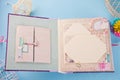 Scrapbooking album for baby in chebbi chic style