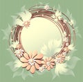 Scrapbooking floral frame with flowers pearls Royalty Free Stock Photo