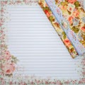 Scrapbooking holder for travel documents on floral paper Royalty Free Stock Photo