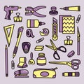 Scrapbooking tools icons