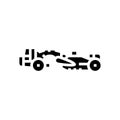 scraper machine construction vehicle glyph icon vector illustration
