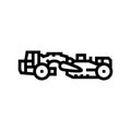scraper machine construction vehicle line icon vector illustration