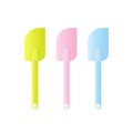 Scrapers spatula vector illustration isoalted on white background. Soft color. Pastel Blue, Green and pink. 32/35