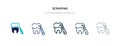 Scraping icon in different style vector illustration. two colored and black scraping vector icons designed in filled, outline,