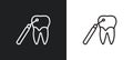 scraping outline icon in white and black colors. scraping flat vector icon from dentist collection for web, mobile apps and ui