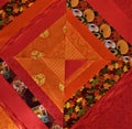 Scrappy Quilt Blocks Red Orange Yellow