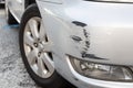 Scratch on car bumper due to minor accident