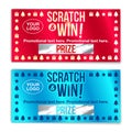 Scratch card game and win. With effect from scratch marks. With Royalty Free Stock Photo