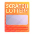 Scratch lottery icon, cartoon style